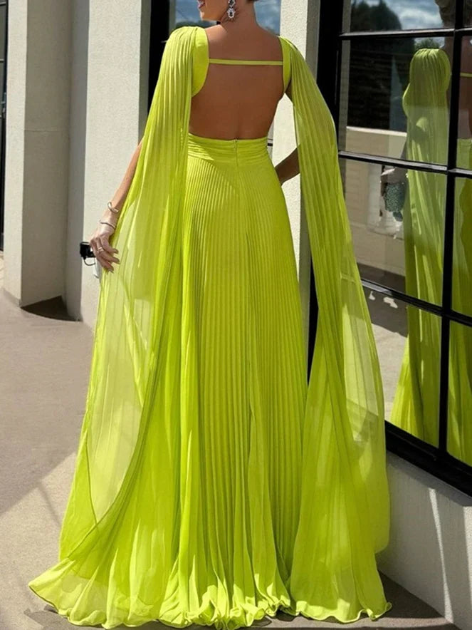 Prom Dresses Stores A-Line/Princess Scoop Neck Sleeveless Floor-Length Ruched Evening Prom Dresses Formal Women's Dresses