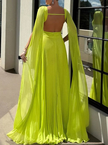 Prom Dresses Stores A-Line/Princess Scoop Neck Sleeveless Floor-Length Ruched Evening Prom Dresses Formal Women's Dresses