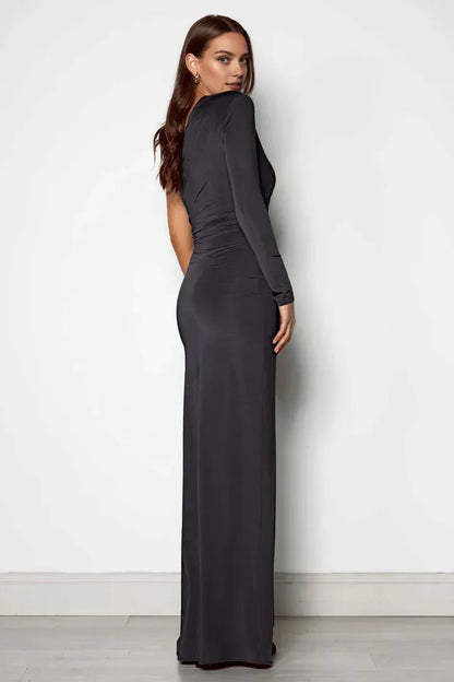 Sexy Bodycon One Shoulder Sleeveless Split Floor-Length Prom Dress