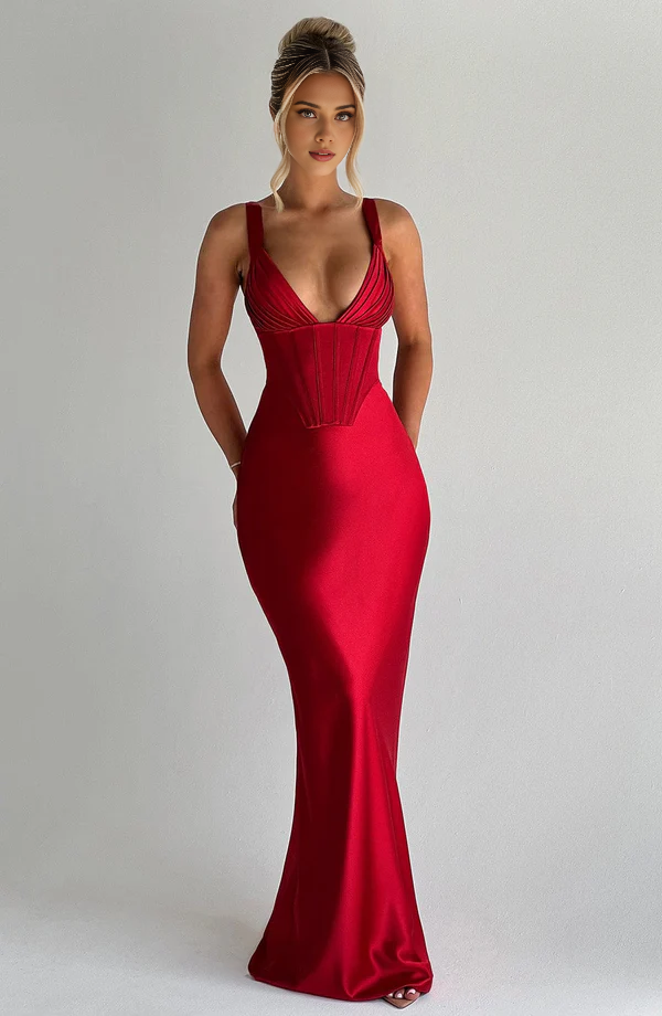 Sexy Women Mermaid Prom Evening Dresses Sweetheart Floor Length Party Dress Formal Night Cocktail Red Prom Gowns Custom Size/Formal Wear Dresses