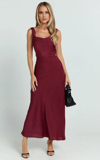 Sheath/Column Cold Shoulder Simple Prom Dress Ankle-Length Sleeveless Formal Evening Gown Elegant Satin Prom Dresses For Ladies