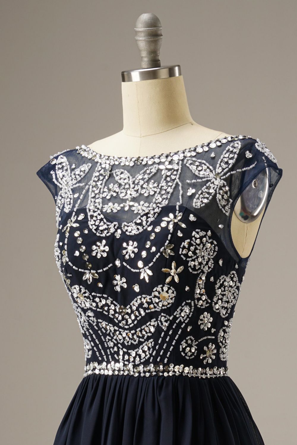 Short-Mini Cap Sleeves Homecoming Dresses WIth Beading