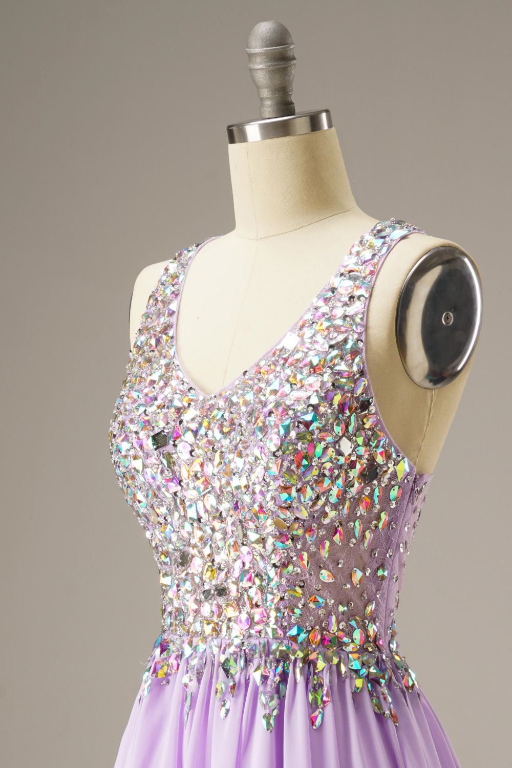 Short Mini Party Dress WIth Crystal Beads
