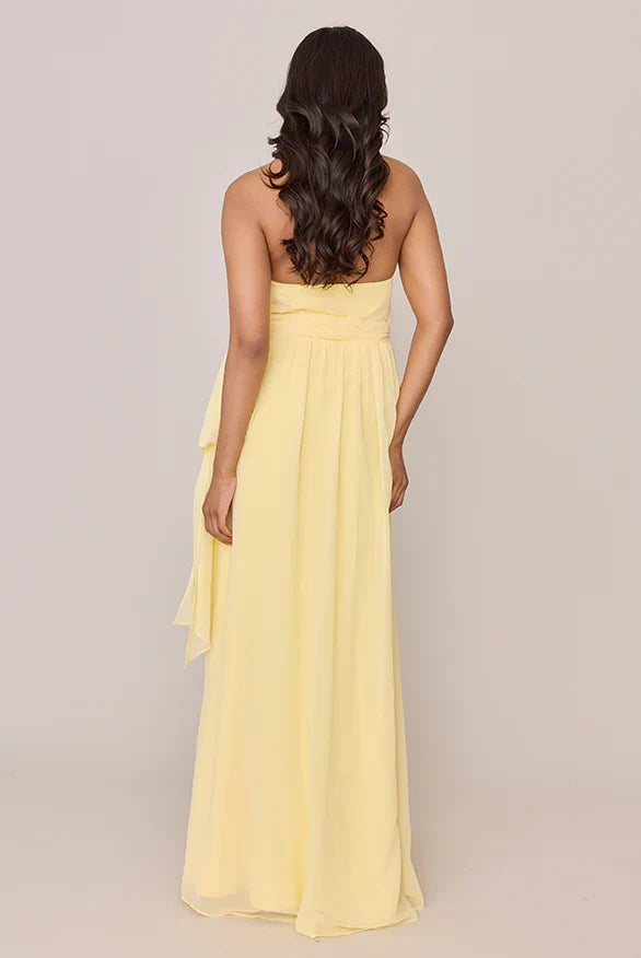 Simple A-Line Halter Neck Sleeveless Chiffon Floor-Length Prom Dress