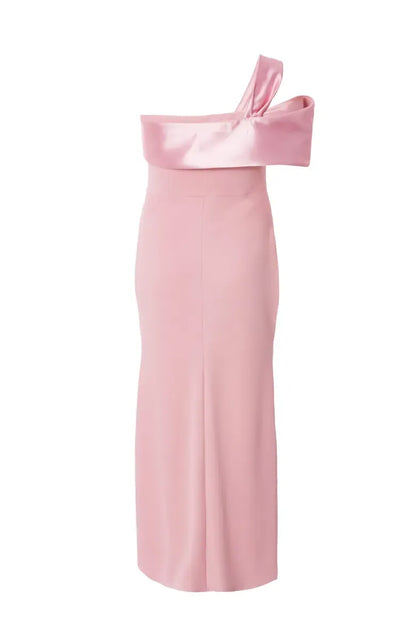 Simple A-Line One Shoulder Sleeveless Satin Floor-Length Plus Size Prom Dress