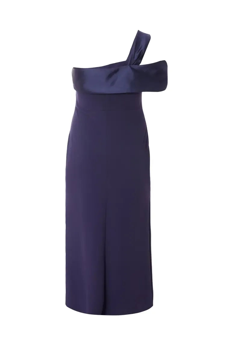 Simple A-Line One Shoulder Sleeveless Satin Floor-Length Plus Size Prom Dress