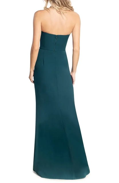 Simple A-Line Strapless Sleeveless Zipper Up Floor-Length Prom Dress