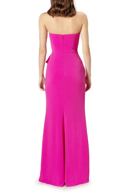 Simple A-Line Strapless Sleeveless Zipper Up Floor-Length Prom Dress