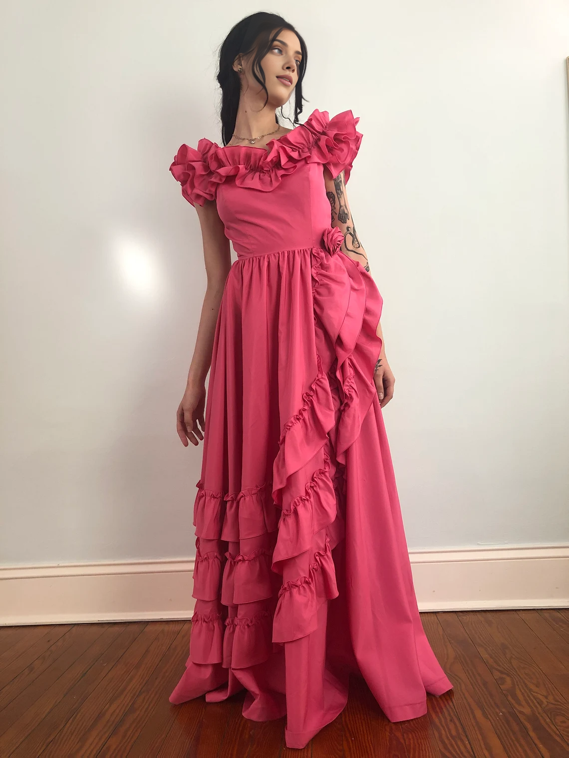 Simple A-line Floor Length Sleeveless Ruffled Sweetheart Prom Dress