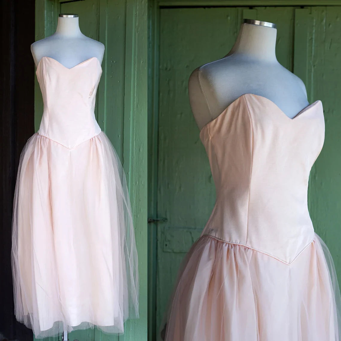 Simple A-line Tulle Tea-Length Sleeveless Strapless Homecoming Dress Prom Dress