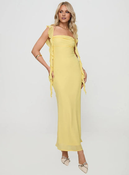 Simple Fitted Square Neck Sleeveless Backless Floor-Length Prom Dress