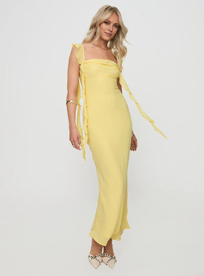 Simple Fitted Square Neck Sleeveless Backless Floor-Length Prom Dress