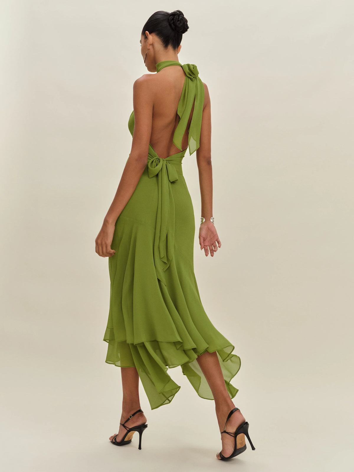Dress Simple Halter High Neck Sleeveless A-line Prom Dress Maxi Dress Pleated Backless Asymmetrical Hem Evening Dress