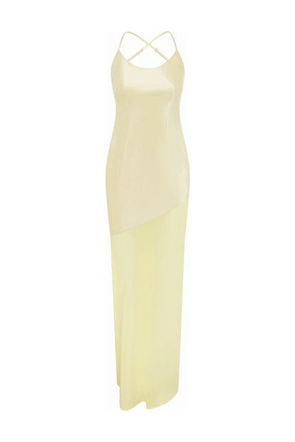 Simple Mermaid/Trumpet Scooped Neck Sleeveless Satin Floor-Length Prom Dress