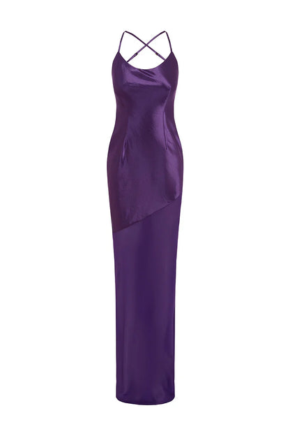 Simple Mermaid/Trumpet Scooped Neck Sleeveless Satin Floor-Length Prom Dress