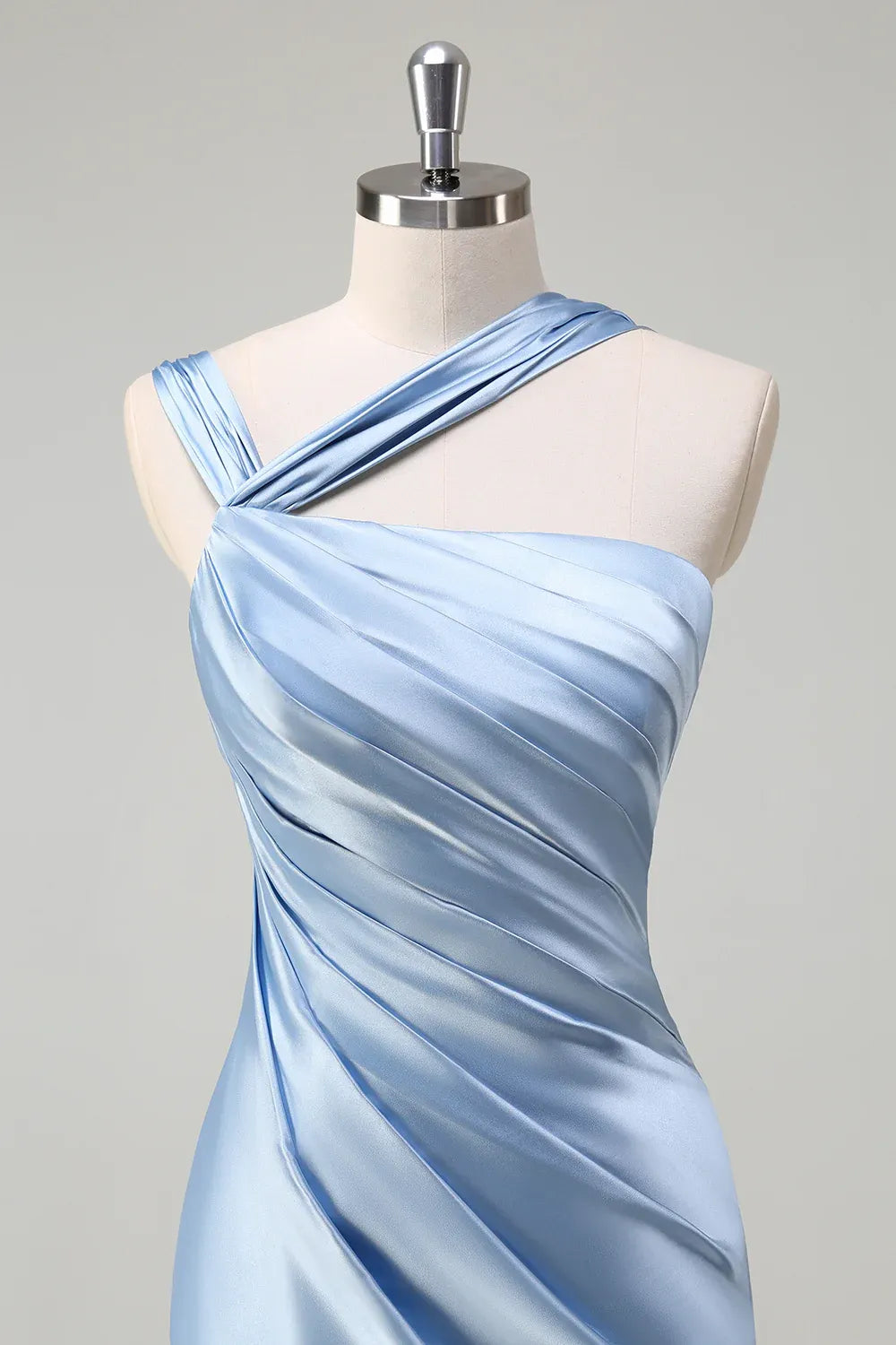 Simple Sheath/Column One Shoulde Sleeveless Satin Floor-Length Evening Dress