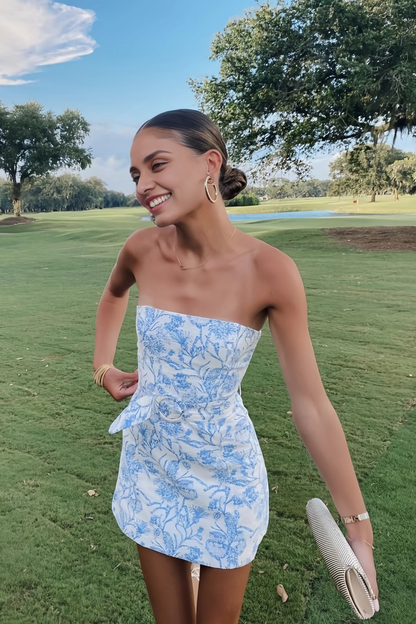 Simple Sleeveless Backless Homecoming Dresses Short Prom Dress Strapless