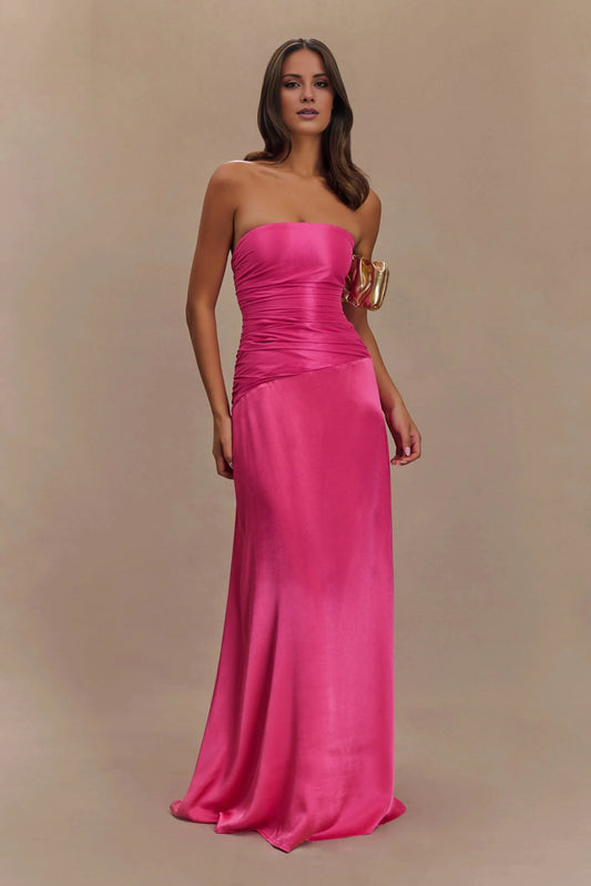 Simple Strapless Prom Dresses for Women Discount Long Bridesmaid Dresses Hot Sale Long Evening Dresses A-Line