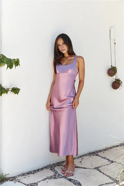 Simple Strapless Prom Dresses for Women Solid Color Formal Elegant Mermaid No Slit Elegant Satin Prom Dresses For Ladies