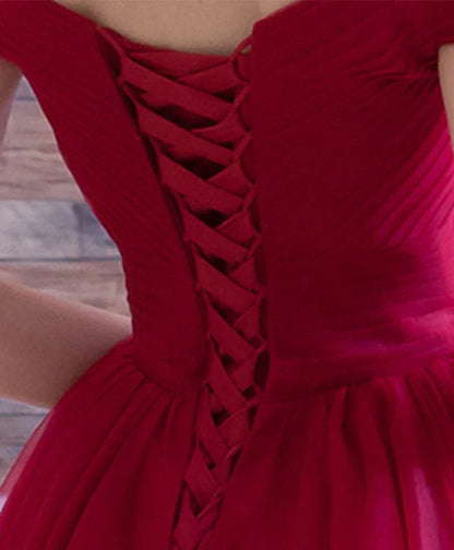 Simple Off Shoulder Tulle Homecoming Dresses