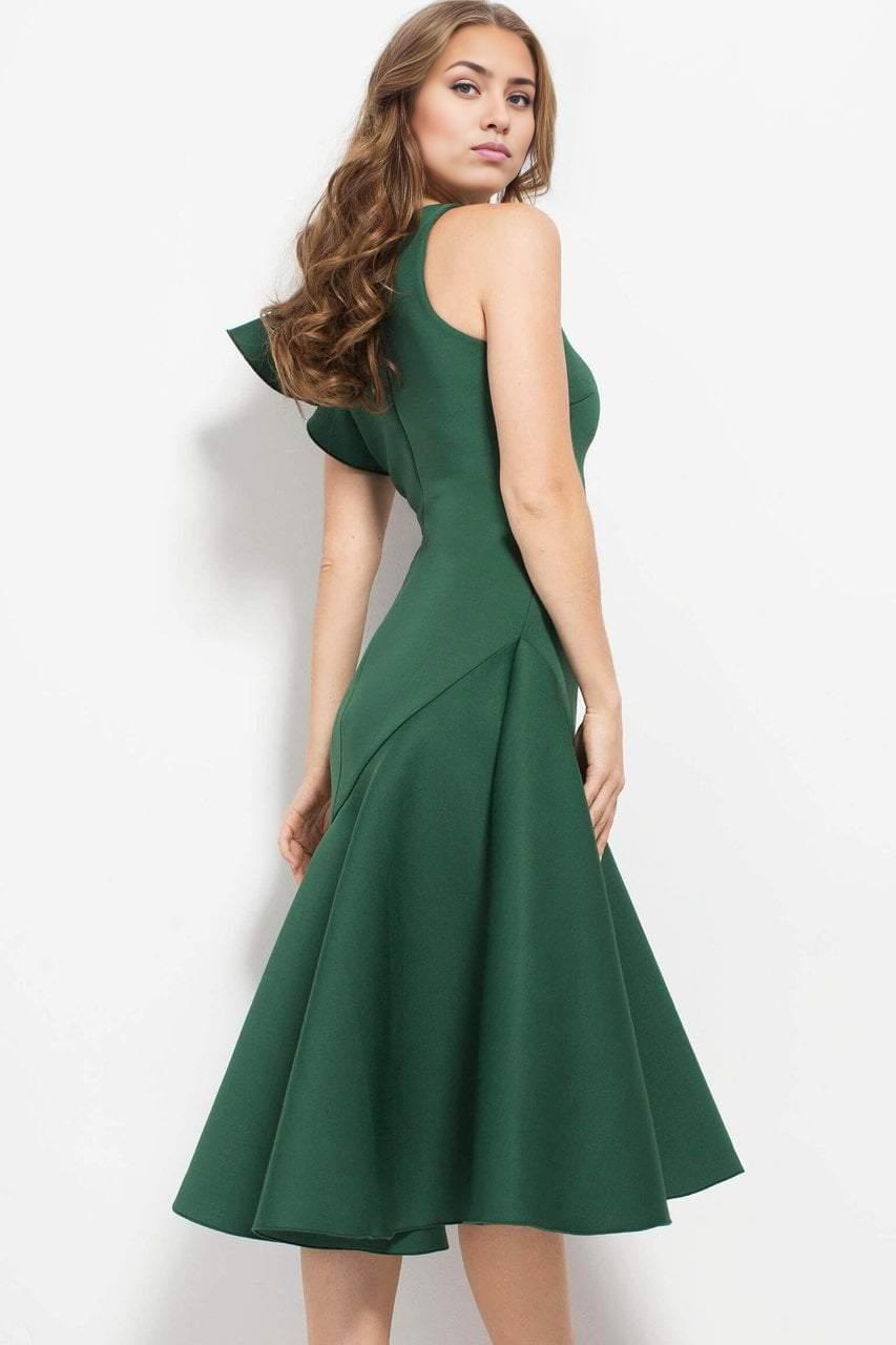 Sleeveless Asymmetrical Neck Ruffled Shoulder Short Formal Dress Evening Dress Tea-Length Prom Dress / Prom Dress In Store