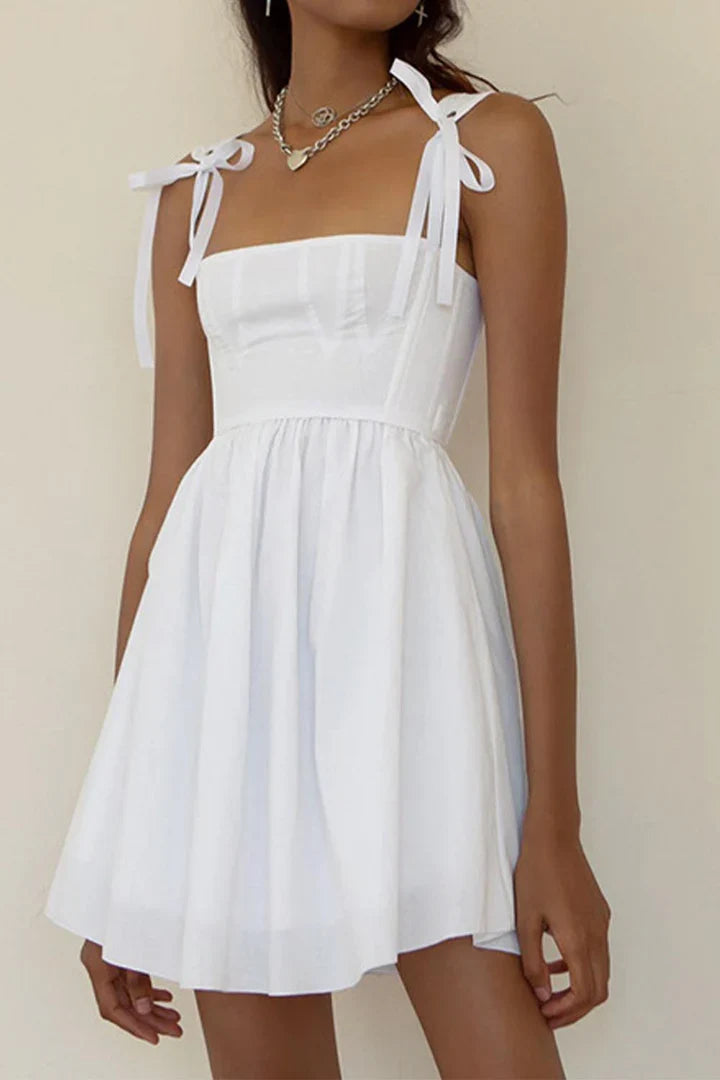 Sleeveless Off-the-Shoulder A-line Lace Up Square Neck Shoulder Straps Short Homecoming Dress