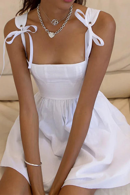 Sleeveless Off-the-Shoulder A-line Lace Up Square Neck Shoulder Straps Short Homecoming Dress