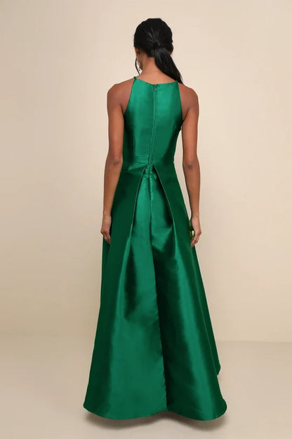 Formal Women's Dresses A-line Elegant Sleeveless Navy Blue High-Low Gown Prom Dress Shops ﻿