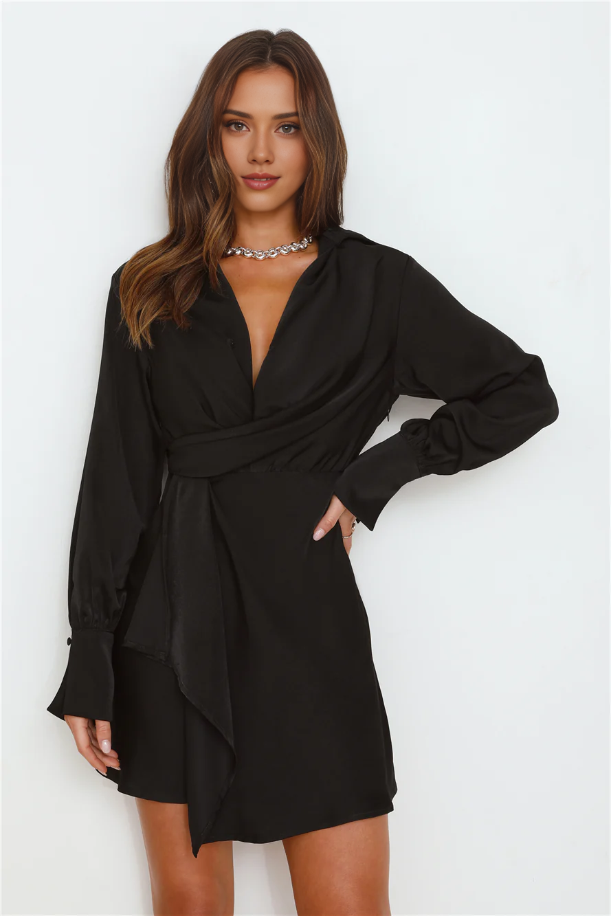 Slim Elegant Simple Long Sleeves V Neck Short Prom Party Dress