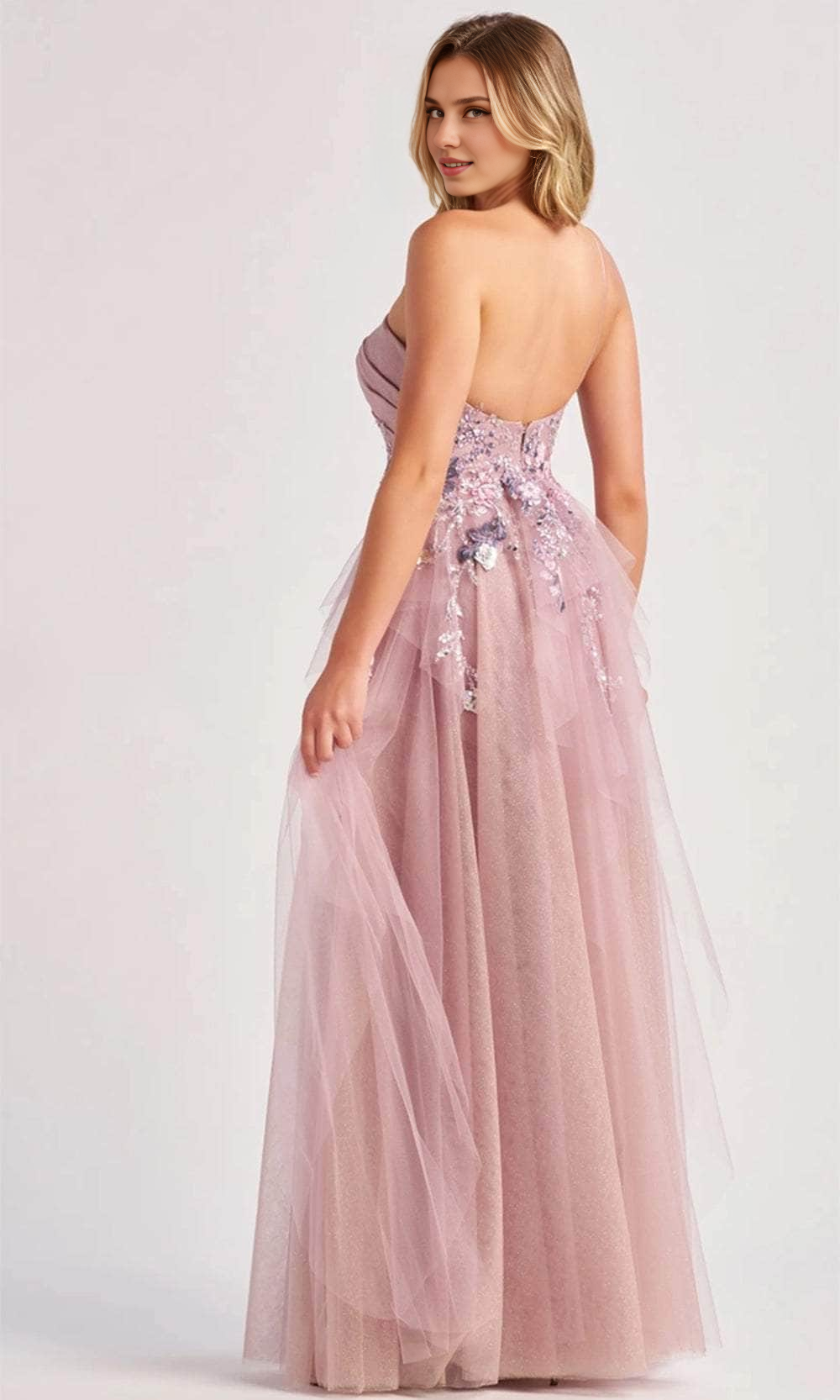 Prom Dresses Shops Off Shoulder Floral Detail Prom Gown Sleeveless Spaghetti Straps Formal Dress Floor Length Prom Clothing Formal Women's Dresses