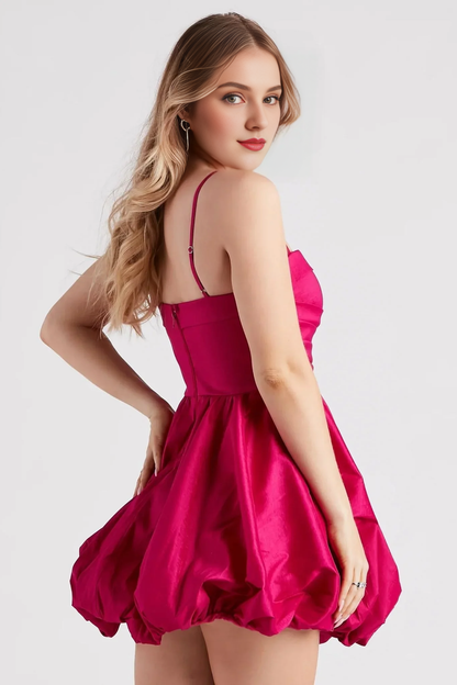 Spaghetti Straps Sleeveless Off Shoulder Short Homecoming Dress