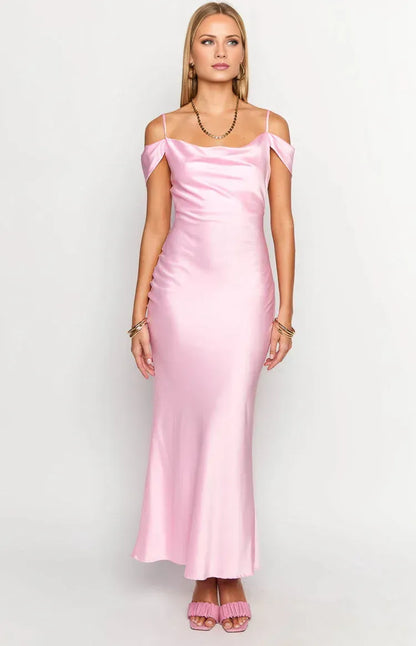 Spaghetti Straps Straight Neck Sleeveless Satin Trendy Mermaid/Trumpet Ankle-Length Prom Party Dresses Hot Sale Long Evening Dresses No Slit