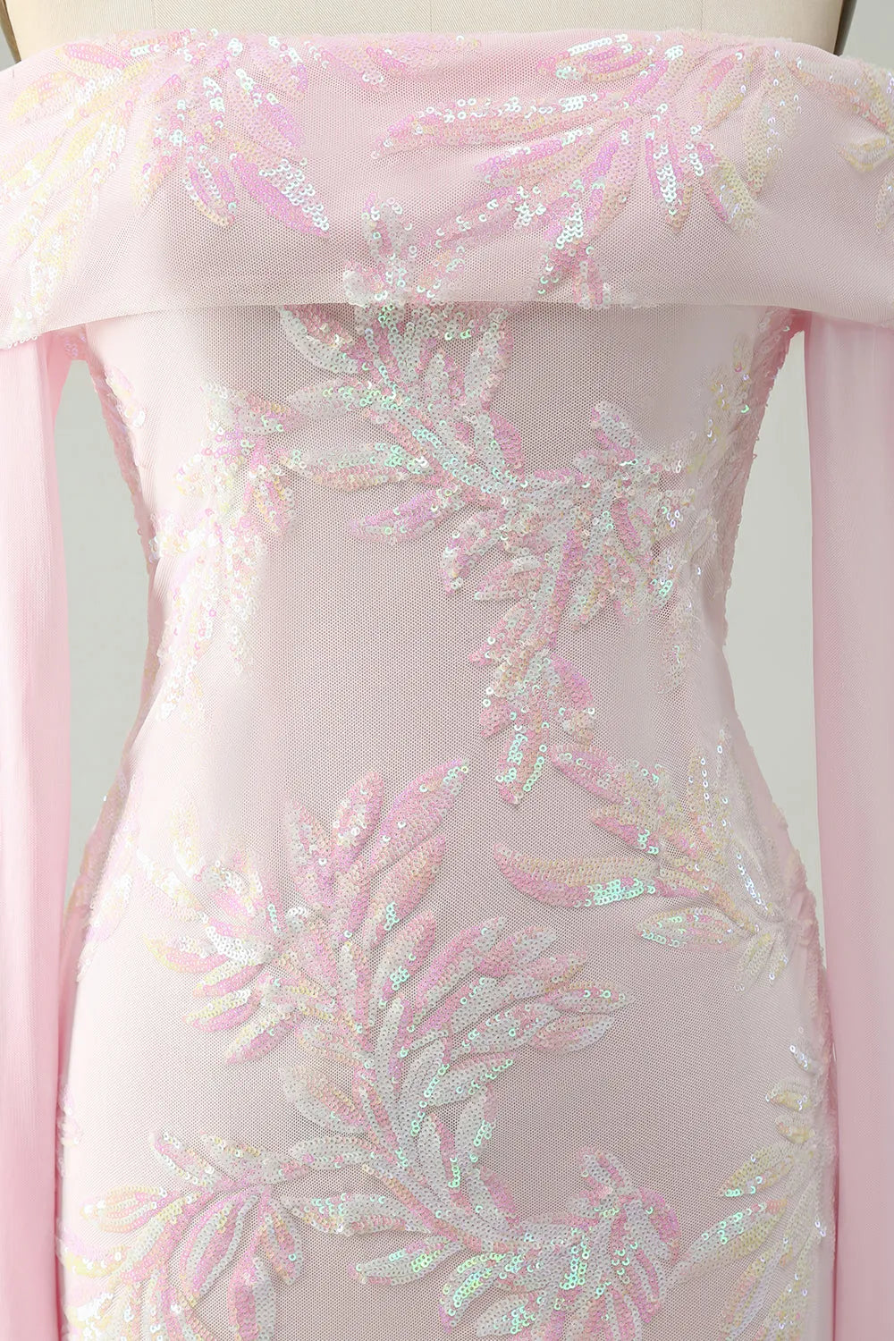 Sparkly Off the Shoulder Sequins Bodycon Homecoming Dress with Long Sleeves