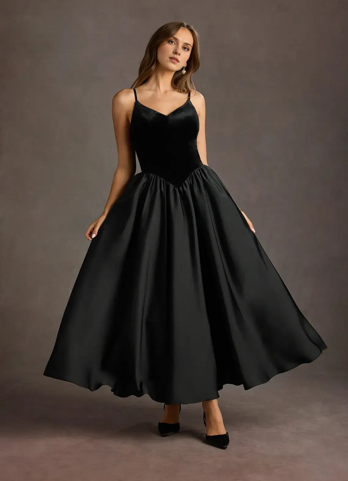 Stores With Prom Dresses Black Spaghetti Straps Sleeveless A-line Prom Dress Simple Formal Wear Dresses