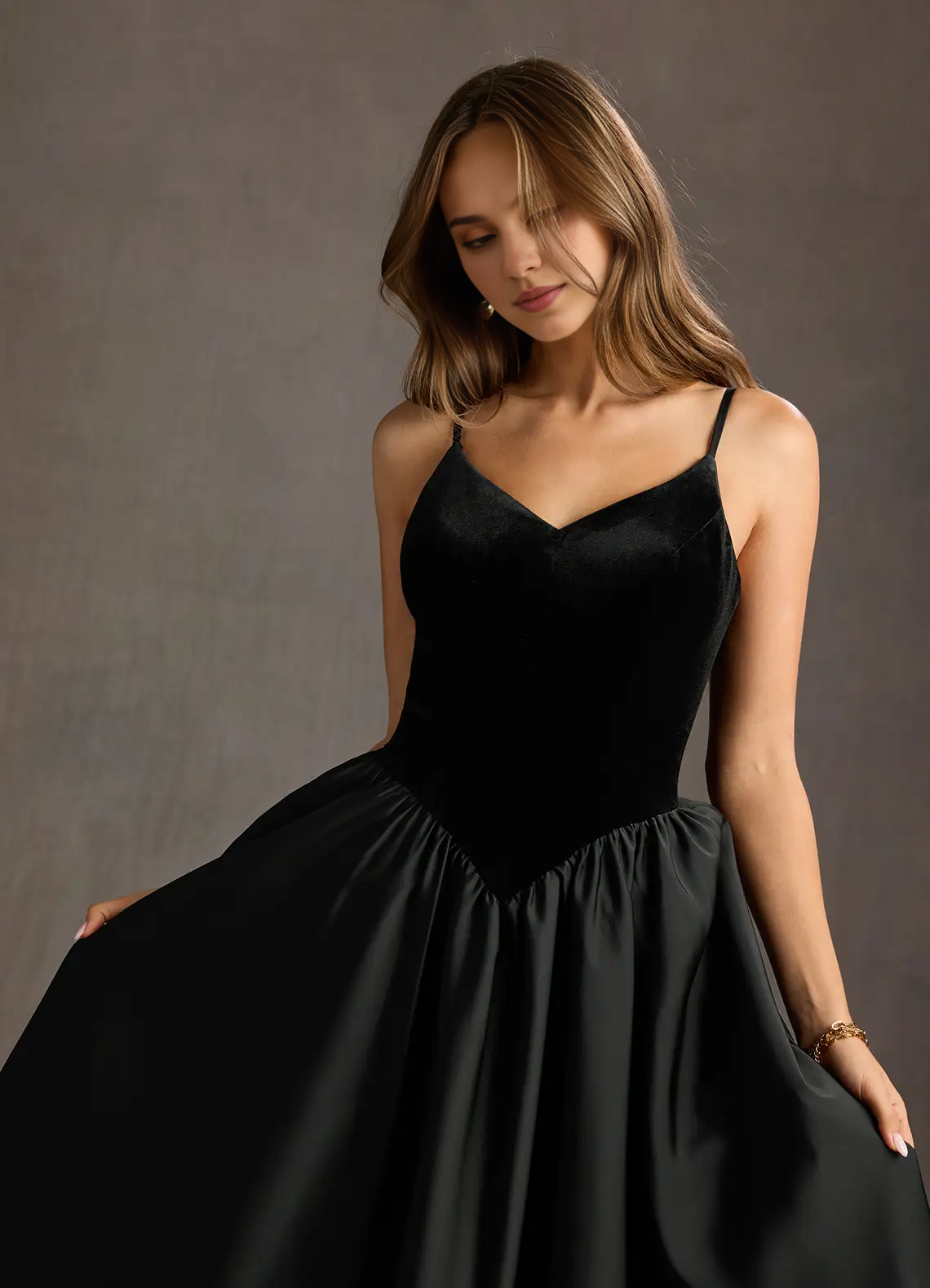 Stores With Prom Dresses Black Spaghetti Straps Sleeveless A-line Prom Dress Simple Formal Wear Dresses