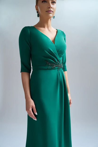Stores With Prom Dresses Lace With Embroidery V Neck Short Sleeves Tea-length Cocktail Dress Prom Dress Formal Gown Formal Wear Dresses