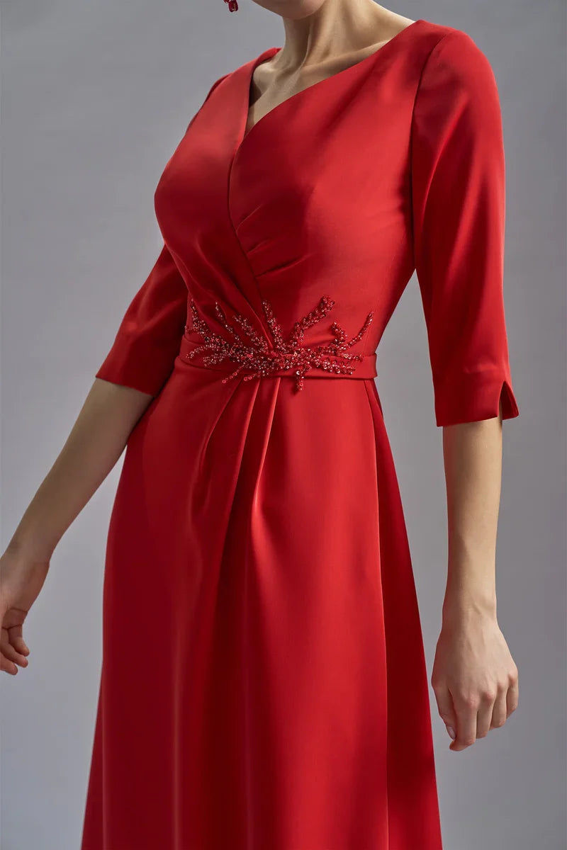 Stores With Prom Dresses Lace With Embroidery V Neck Short Sleeves Tea-length Cocktail Dress Prom Dress Formal Gown Formal Wear Dresses