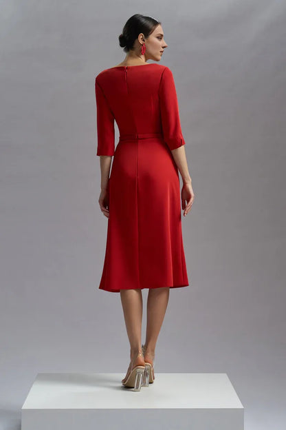 Stores With Prom Dresses Lace With Embroidery V Neck Short Sleeves Tea-length Cocktail Dress Prom Dress Formal Gown Formal Wear Dresses