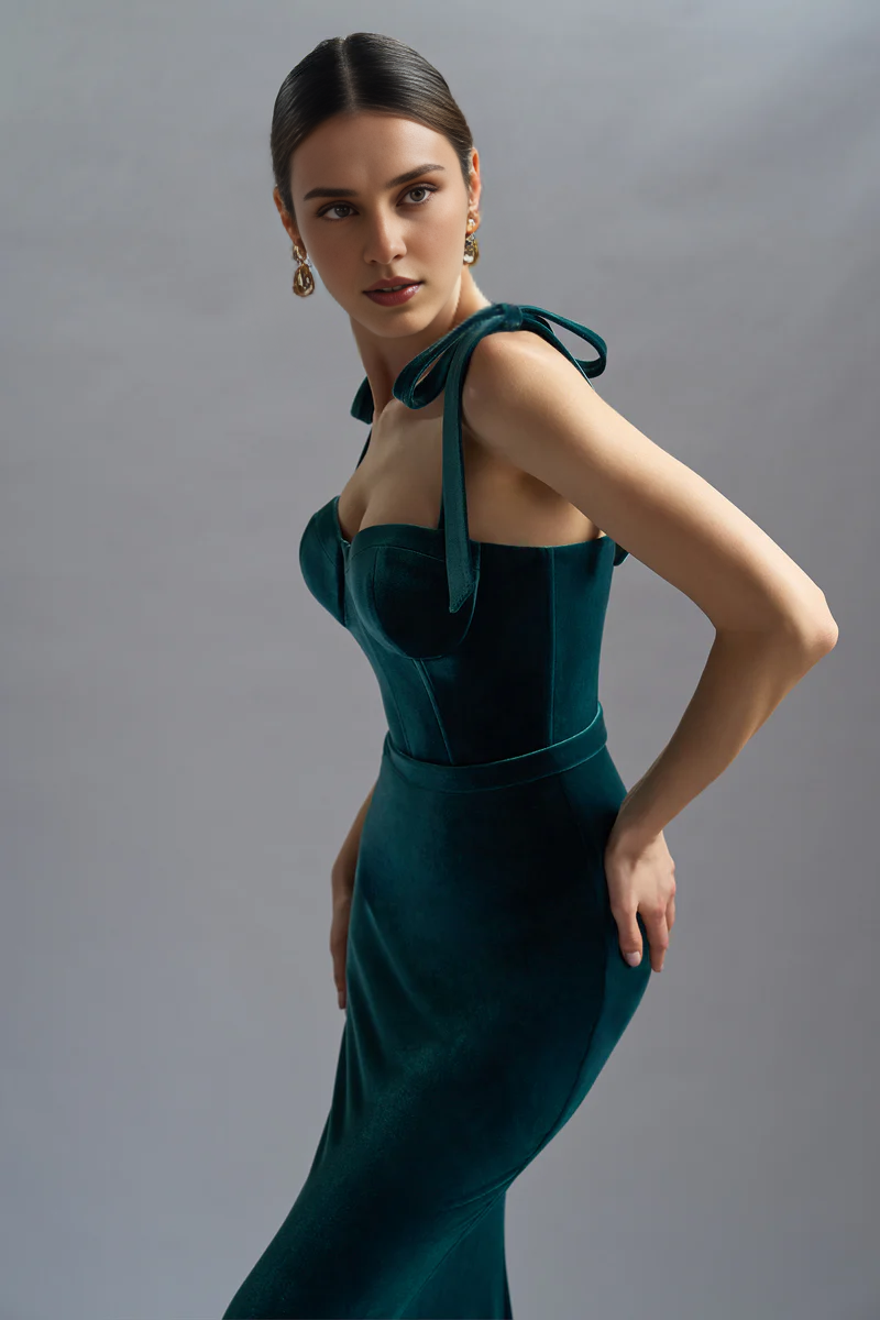 Stores With Prom Dresses Sleeveless Long Velvet Evening Dress Prom Dress Mermaid Sheath Floor Length Formal Wear Dresses