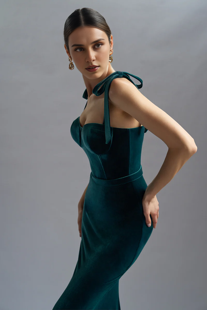 Stores With Prom Dresses Sleeveless Long Velvet Evening Dress Prom Dress Mermaid Sheath Floor Length Formal Wear Dresses