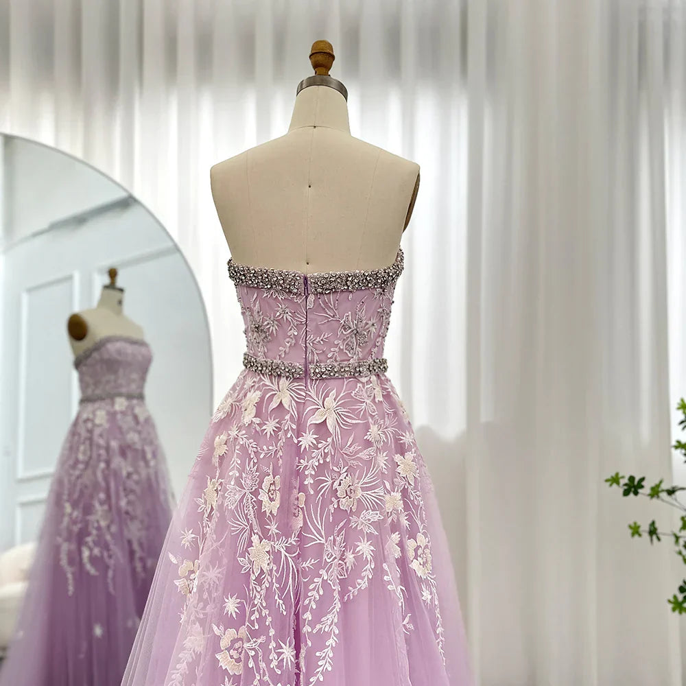 Formal Women's Dresses Olive Green Elegant Strapless Evening Dress Formal Prom Gowns with Beading Prom Clothing