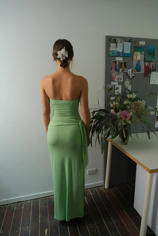 Dress Prom Dress Stores Green Strapless Long Party Dress Wedding Guest Dress Formal Dresses