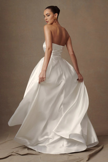 Strapless Wedding Gown Custom A Line Dresses For Wedding Classy Wedding Dresses For Formal Weddings With Slit
