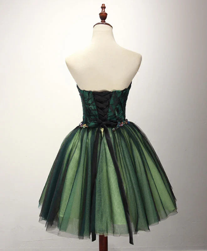 Strapless Tulle Lace Homecoming Dresses ﻿