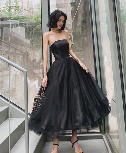 Strapless Tulle TeaLength Prom Dress