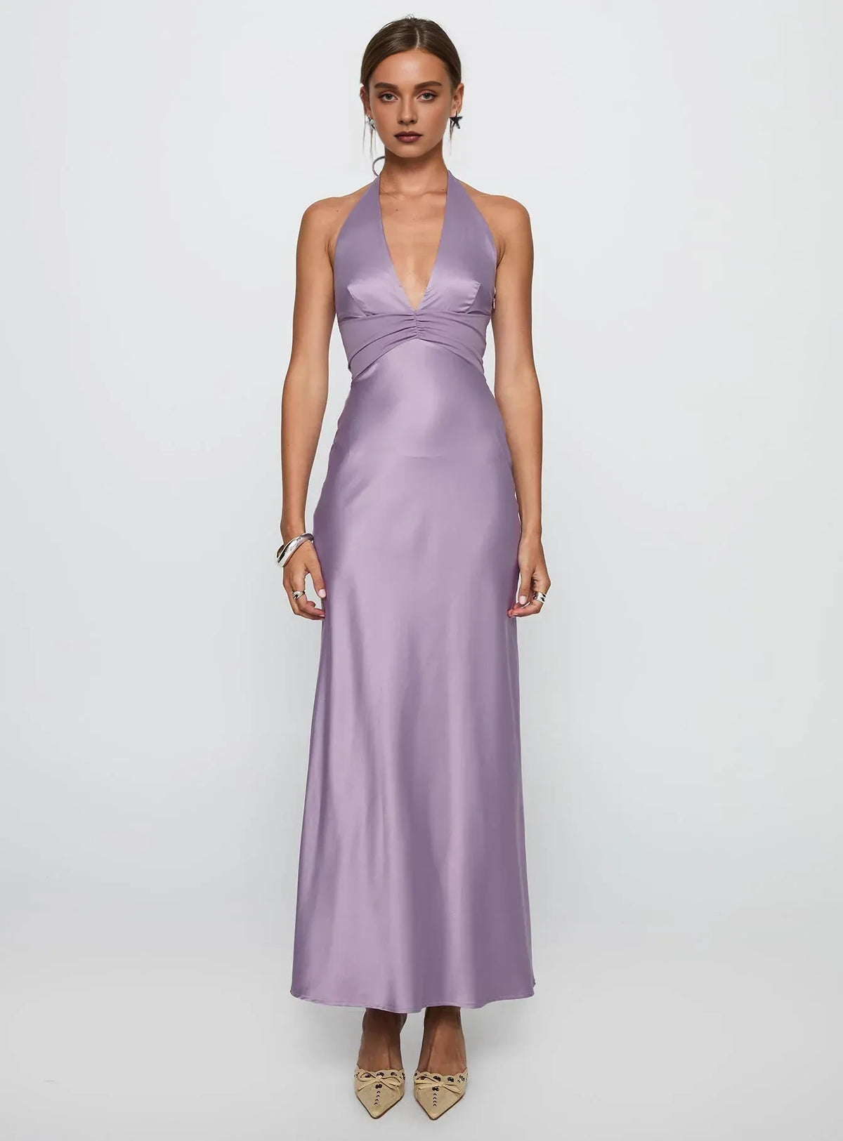 Stylish Bodycon Halter Sleeveless Backless Floor-Length Prom Dress
