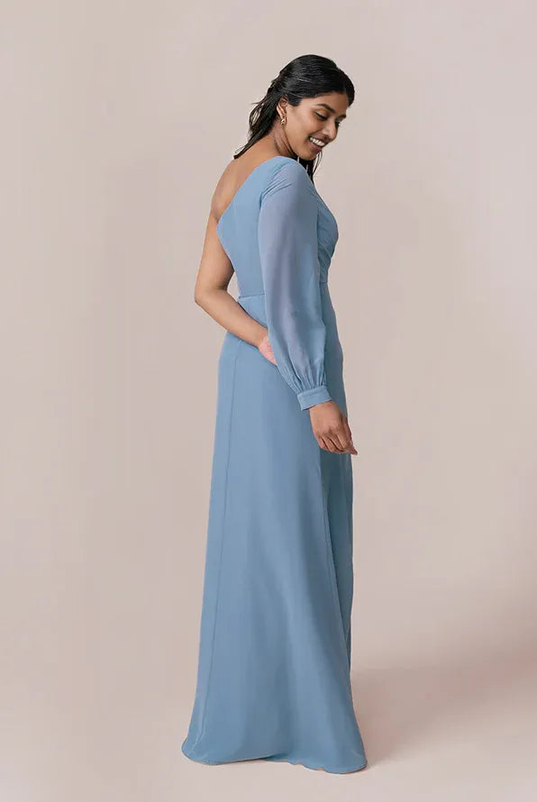Stylish Sheath One Shoulder Sleeveless Chiffon Floor-Length Prom Dress