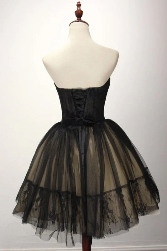 Dress Prom Dress Stores Black Sweetheart Lace Tulle A-Line Homecoming Dress Formal Dresses