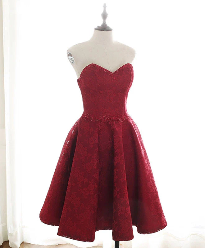 Sweetheart Lace Off-the-Shoulder Prom Homecoming Dress
