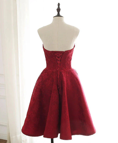 Sweetheart Lace Off-the-Shoulder Prom Homecoming Dress